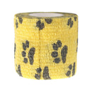 5x Cat Dog Pet Cohesive Bandage Gauze Tape Wrap Claws Prints Yellow for  Bandage