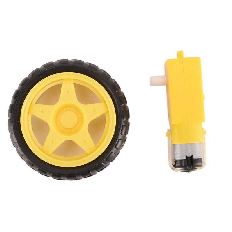 Arduino Smart Car Robot Plastic Tire Wheel with DC 3-6v Gear Motor for Robot Tw