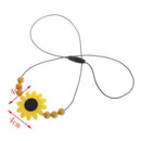 Baby Food Grade Silicone Sunflower Chain Flower Pendant Beads Necklace Teet T2D8