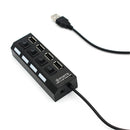 USB Hub 2.0 High Speed 4 Port USB 2.0 Hub Splitter On/Off Switch for Laptop P M&