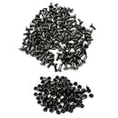100 Sets Double Caps Studs Dome Rivets Leathercraft DIY Crafts 6x8mm Black