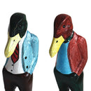 2 xHandcrafted Wooden Nautical duck human Ornament Home Office Desktop Decor