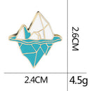 4X(Cartoon Pin Antarctic Iceberg Iceland Snow Mountain Brooches Enamel BadgO6V8)