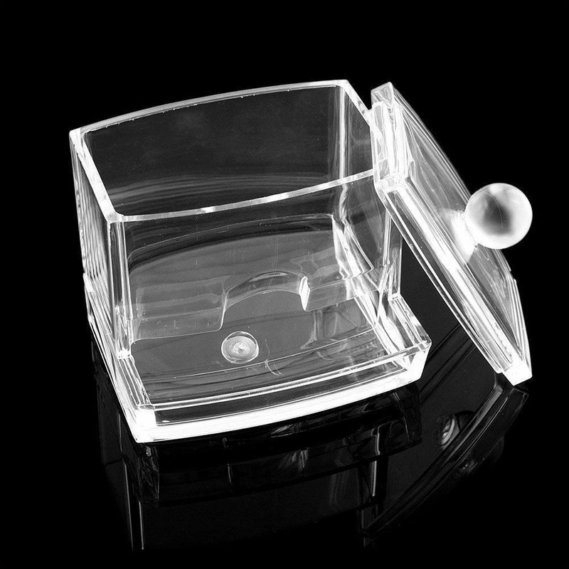 Clear Acrylic Cotton Pad Swab Q-tip Storage Bud Holder Box Makeup Organizer new