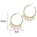 Bohemian Love Heart Hoop Drop Dangle Earrings Women Statement Ear Studs Earri JR