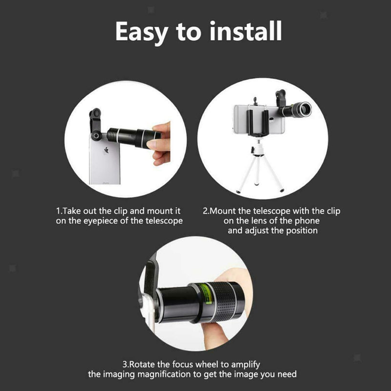 20X Zoom Smartphone Telephoto Camera Lens Telescope W/ Tripod For Traveling