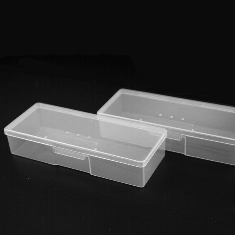 2X Plastic Nail Art Pen Brush Manicure Pedicure Tools Storage Box Container Case