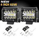 4"  Row 60W 20LED Work Lights Bar Driving Fog Flood Spot for Truck LJV LJ