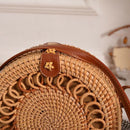 Handmade Woven Rattan Bag Women Straw Bag Bamboo Circular Beach Bags Summer B9J6