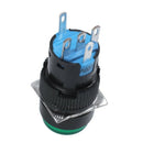 5X(AC 250V 5A SPDT 1NO 1NC 5 Pins Latching Green Push Button Switch w 220V C4H4)