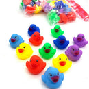 12 Pcs Colorful Baby Children Bath Toys Cute Rubber Squeaky Duck Ducky FT