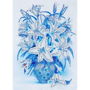 5D DIY Special Shaped Diamond Painting Blue Flowers Cross Stitch Embroidery