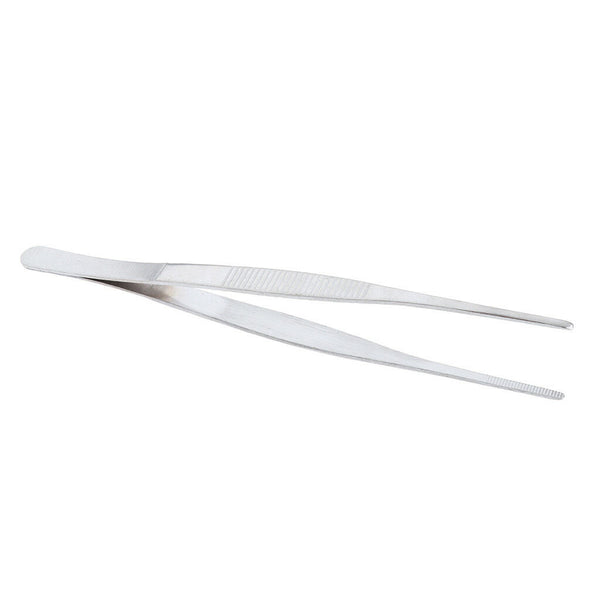 Stainless Steel Straight Tweezers, Serrated Tip Forcep, Laboratory, 160mm