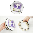 Tambourine Double Row Jingles Tamborine with Dove Bible Patter for Church
