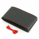 DIY PU CAR AUTO STEERING WHEEL COVER WITH NEEDLES AND THREAD Red & Black