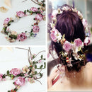 Bohemian Floral Headdress Flower Headband Hair Wreath Wedding Hair Accessory