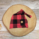 Newborn Costume Photo Prop Baby Hat Pants Knitted Black Red Lattice Outfits