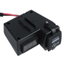 Socket connector 2 USB Charger Voltmeter Handlebar Switch Moto Black