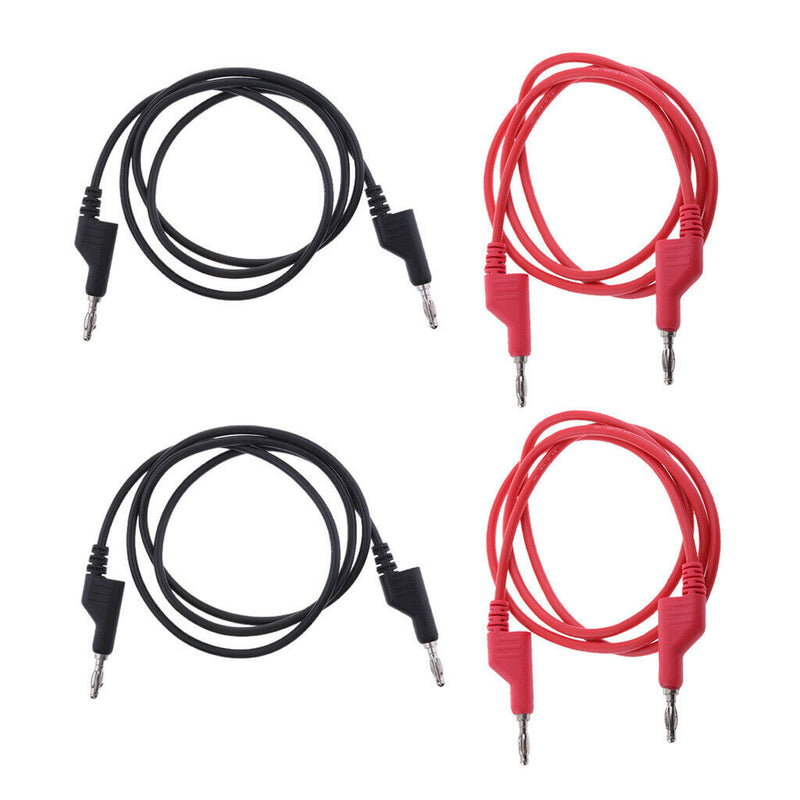 4pcs 4mm Stackable Banana Plug Wire Soft Silicone