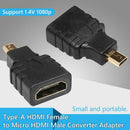 Type-A HDMI Female to Micro HDMI Male Converter Adapter for Digital Camera