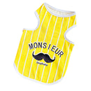 Moustache Pattern Pet Puppy Dog Cat Pet Clothes Dress Vest T Shirt Yellow L