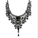 Victorian Black Lace&Beads Choker Steampunk Style Gothic Collar Necklace