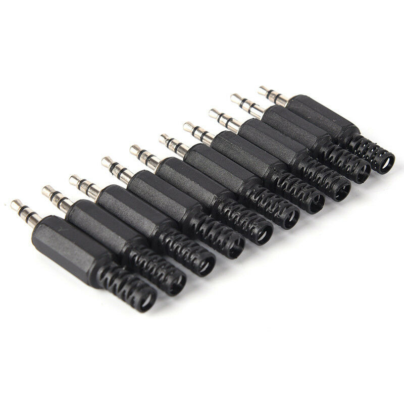 5PCS 3.5mm 1/8" Audio Male Plug Jack Adapter Stereo Connector Headphon ES