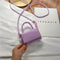 Women Mini Alligator PU Shoulder Bag Acrylic Chain Crossbody Totes (Purple)