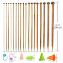 62 Pieces Knitting Needles Set with 18 Sizes Bamboo Knitting Needles and Kn S2J4