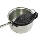 Kitchen Silicone Food Strainer Veggies Fruits Colander for Pots Pans Black