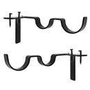 2Pair of Curtain Rod Brackets Pole Holders Double No Drilling for Drapery