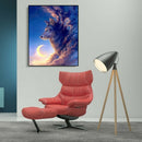 Painting By Numbers Kit DIY Moon Wolf Hand Painted Canvas Oil Art Picture A