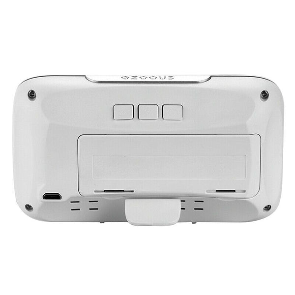 Led Digital Alarm Snooze Clock Voice Control Time Display Large 5Inch Scree E3L8