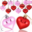 36 Pieces Heart Baubles Heart Shaped Valentine's Day Decorations Tree BaubleK3Q2