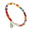 Boho Multicolor Bead Heart Pendant Bracelets Bangle Charm Women Jewelry Gift Gw