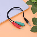2pcs 3.5mm Male to 2 Female Y Splitter Audio Extension Cables Adapter for Mobile