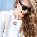 Geometric Pin Brooch Creative Enamel Jacket Lapel Round Badges Friends Gift