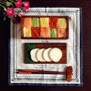 2 Layer Rectangle Wood Lunch Box Japanese Sushi Bento Lunch Box Portable FooH4E4