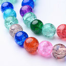 42 Crackle Glass Beads Round