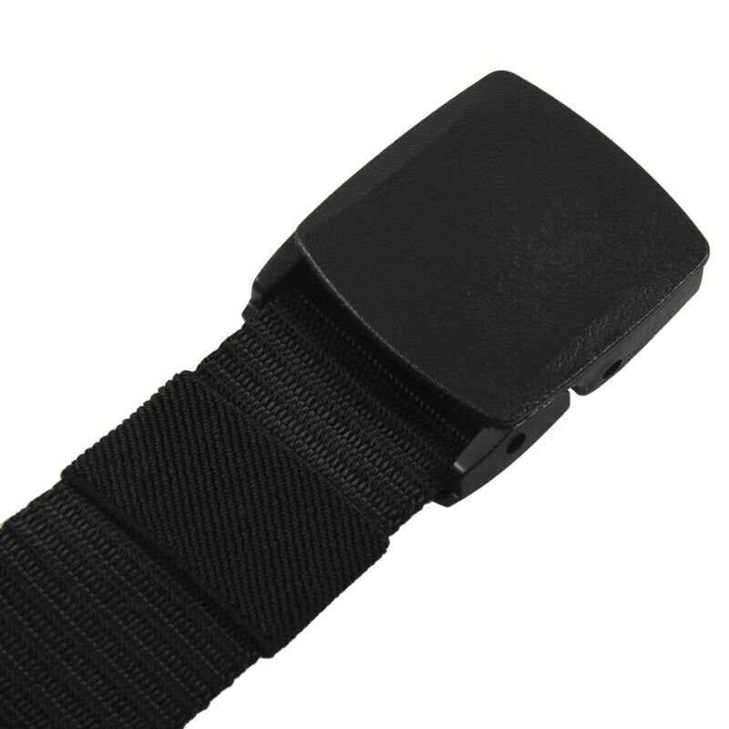 5X(Wild Men's Canvas Belt Metal Free Plastic Automatic Buckle R1B8)