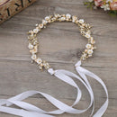 Wedding Bride Metal Leaf With Shell Flower Long Headband Hair Band Bridal H