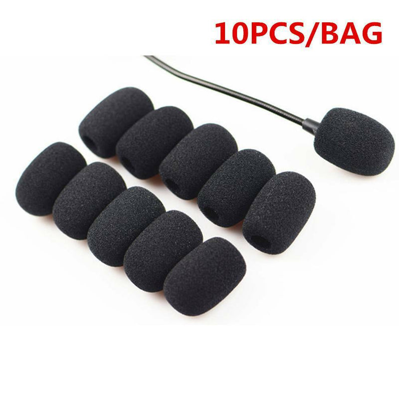 10PCS/Set Microphone Headset Grill Windscreen Sponge Foam Black Mic Cover Cap