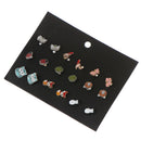 9Pairs/set Fashion Mixed Shape Stud Earrings For Girls Children Gifts Jewel FT