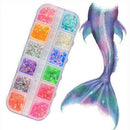 Mixed Hexagon Nail Dust Sets Glitter Mermaid Sequin Gel Decoration 12 Colors