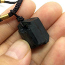 Natural Black Tourmaline Stone Pendant Chakra Necklace Crystal Gem Specimen Hot~