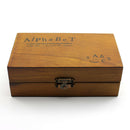 70pcs Regular Script Alphabet+Number+Symbol Collection Label Seals & Wood Box