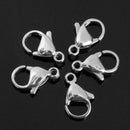 100pcs/Lot 12mm Stainless Steel Lobster Clasps Hooks for DIY Jewelry Making