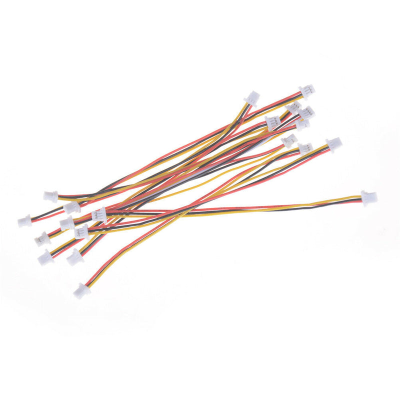 10 x Mini Micro SH 1.0mm 3-Pin JST Double Connector Plug Wires Cables 100MM BX