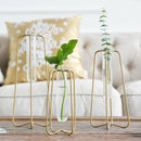 1 Piece Vase For Decoration Tube Vase Metal Stand Glass Tube Bottle For Pla V2B8