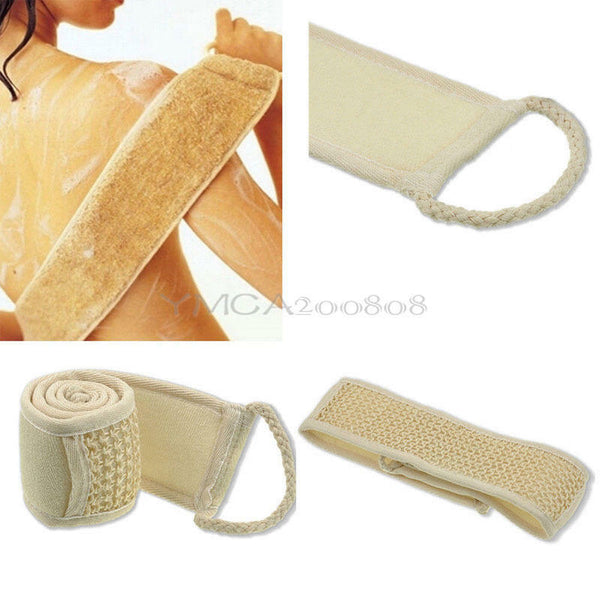 Exfoliating Body Back Strap Brush Shower Sponge Spa Scrub Bath Scrubber